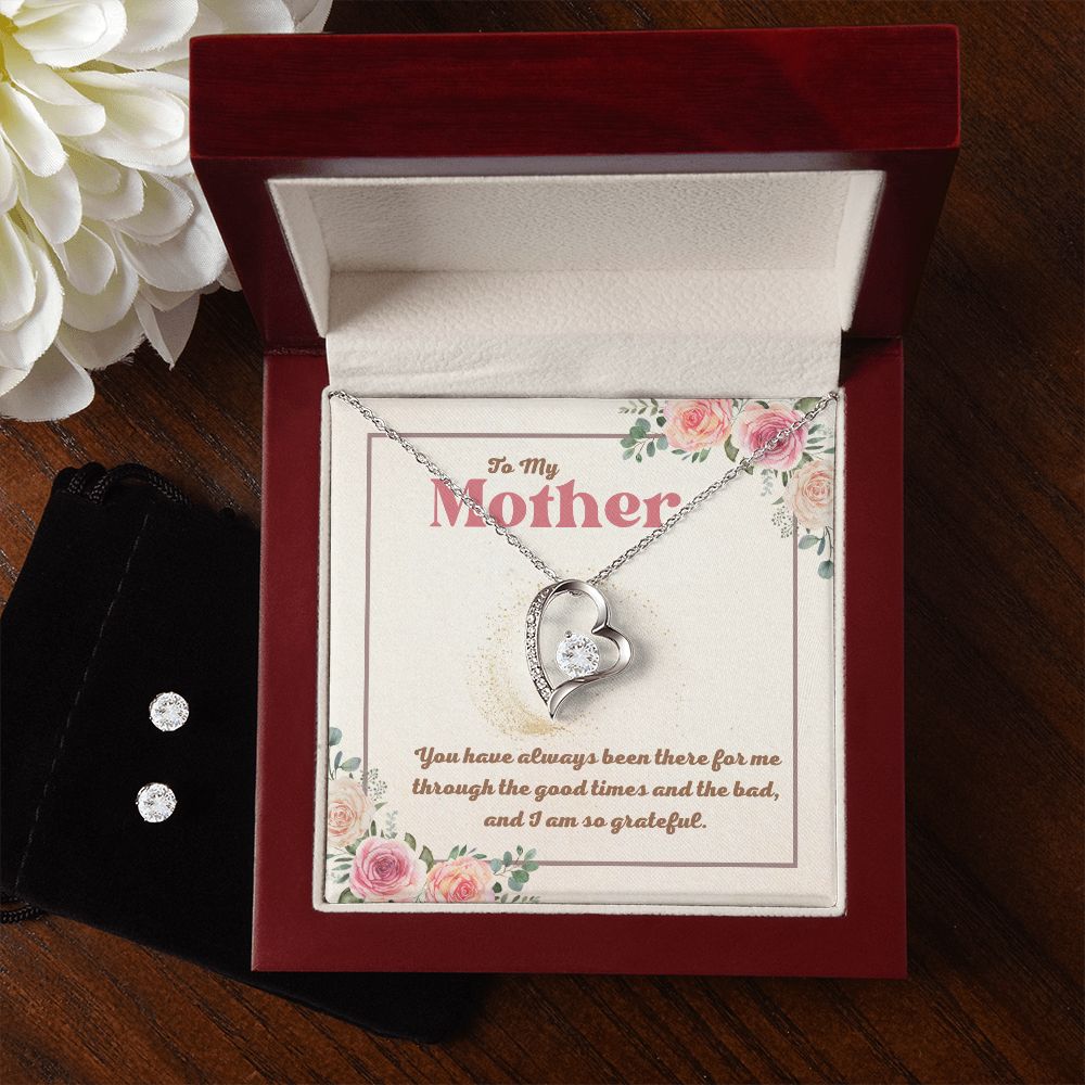 56 Forever Love Necklace and Cubic Zirconia Earring Set