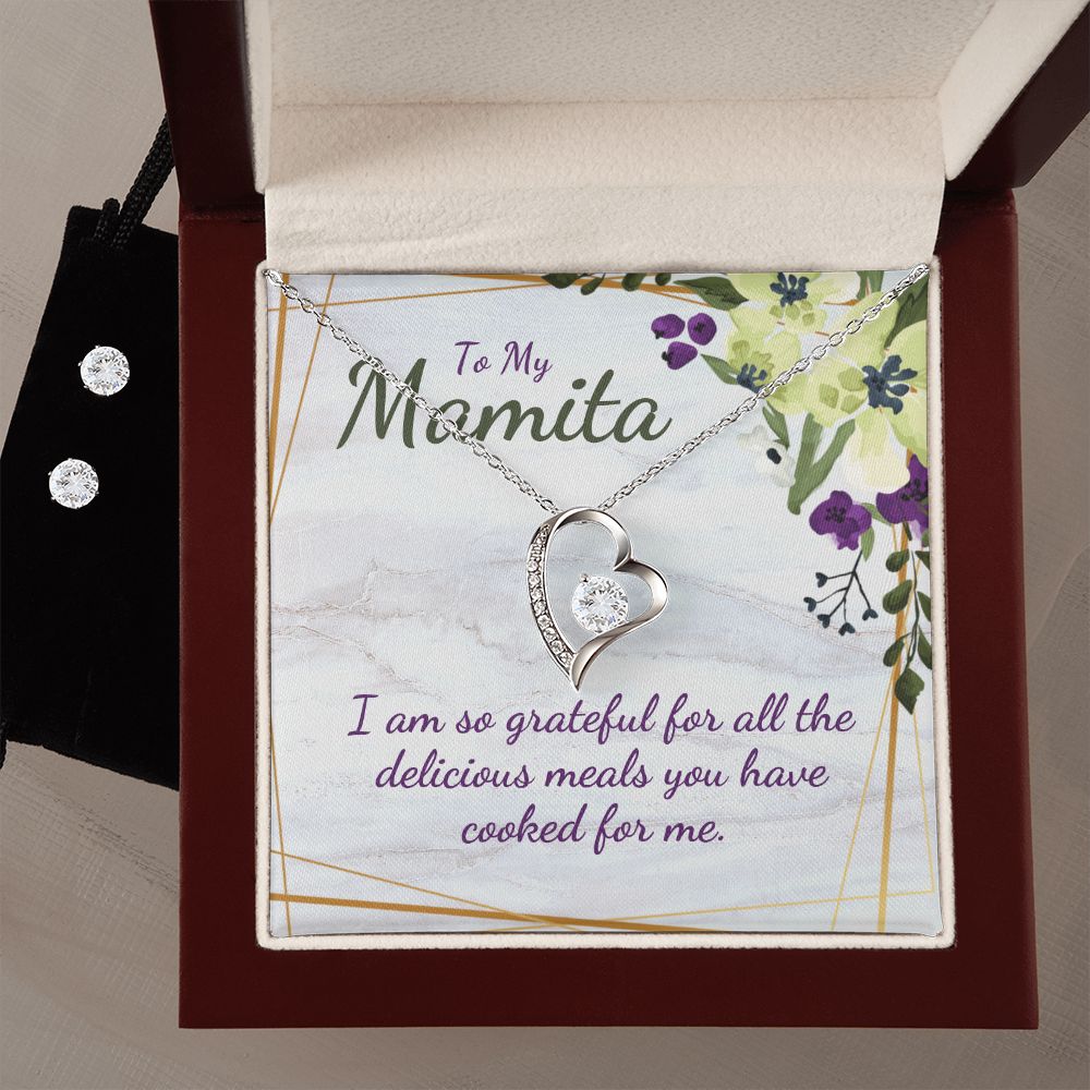 65 Forever Love Necklace and Cubic Zirconia Earring Set