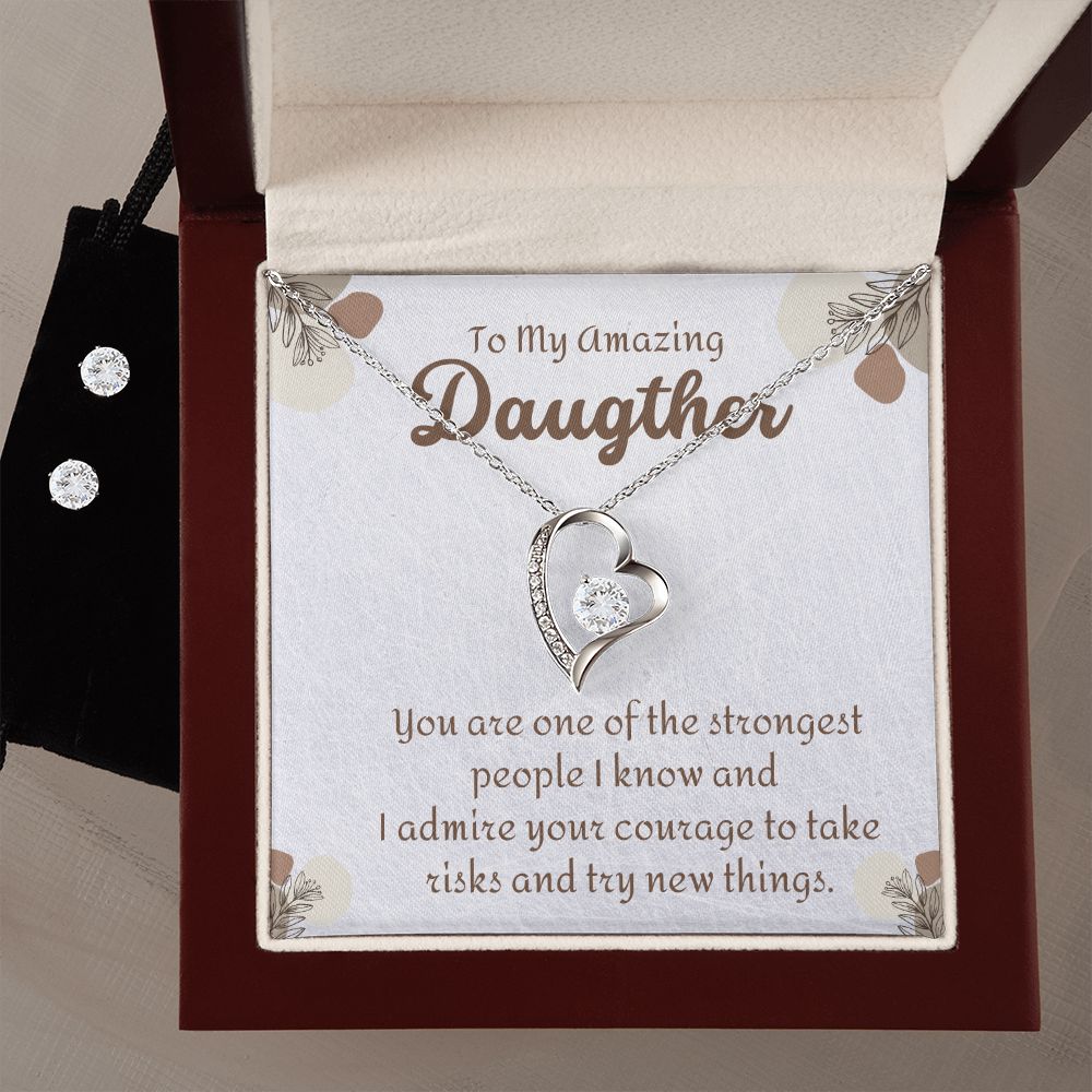 69 Forever Love Necklace and Cubic Zirconia Earring Set