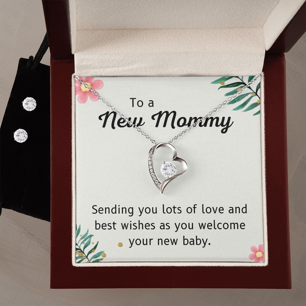 76 Forever Love Necklace and Cubic Zirconia Earring Set