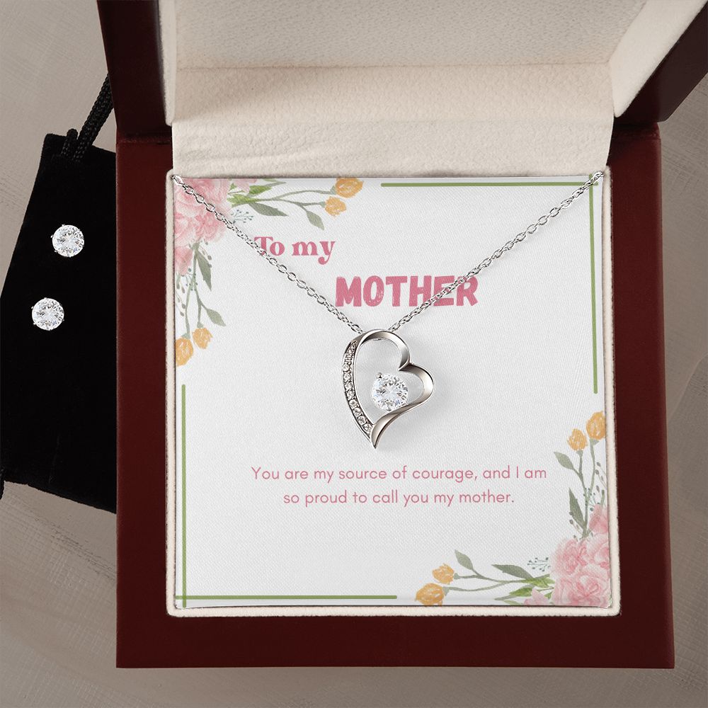 89 Forever Love Necklace and Cubic Zirconia Earring Set