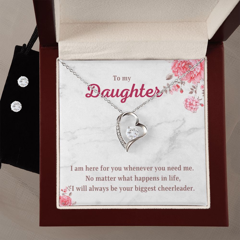 85 Forever Love Necklace and Cubic Zirconia Earring Set