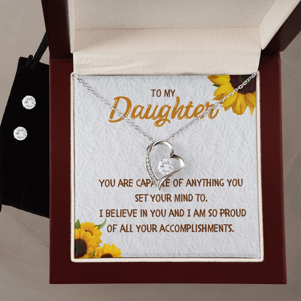 72 Forever Love Necklace and Cubic Zirconia Earring Set