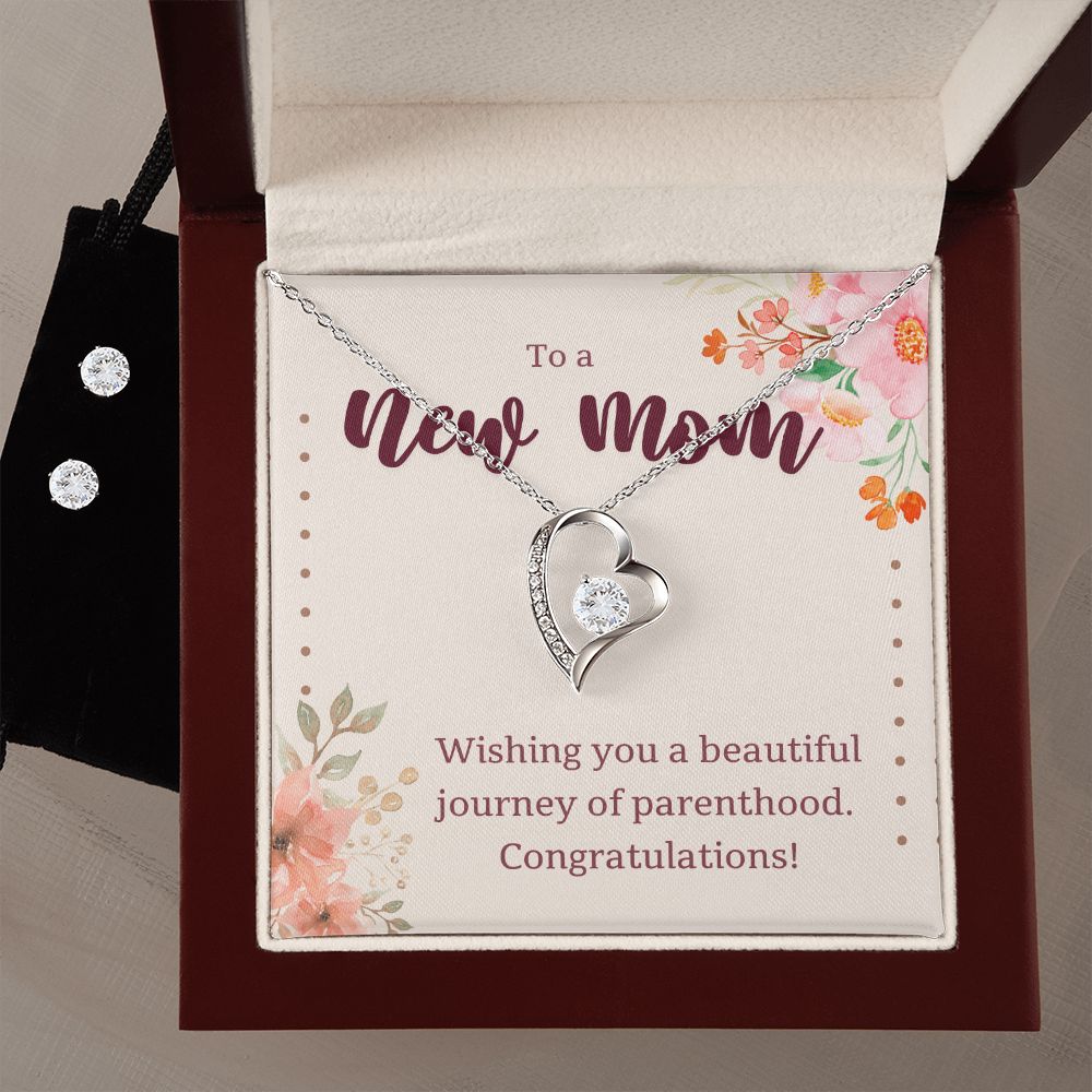 68 Forever Love Necklace and Cubic Zirconia Earring Set