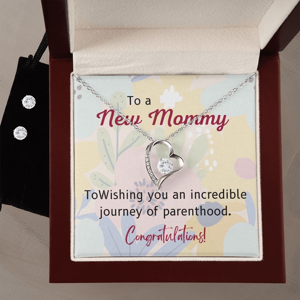 77 Forever Love Necklace and Cubic Zirconia Earring Set