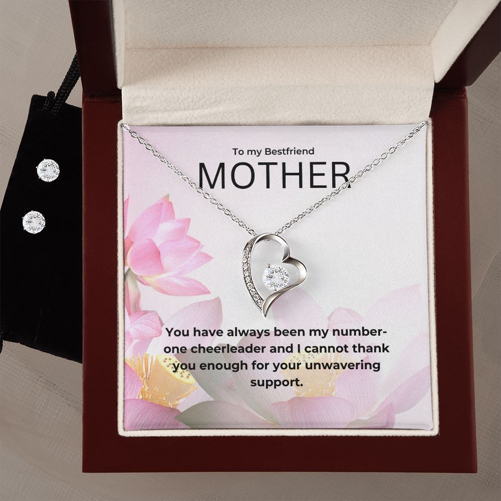 95 Forever Love Necklace and Cubic Zirconia Earring Set