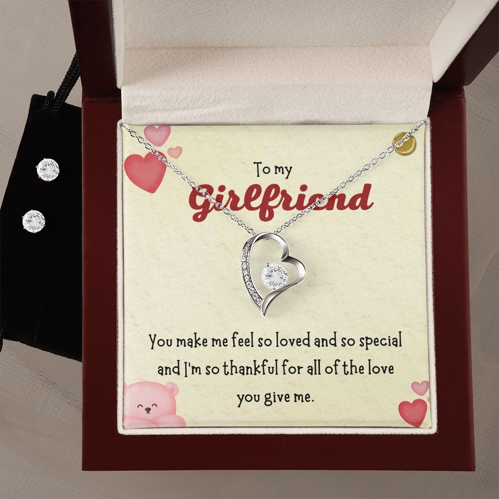 74 Forever Love Necklace and Cubic Zirconia Earring Set