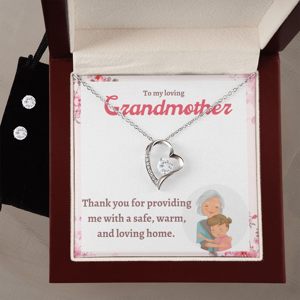 52 Forever Love Necklace and Cubic Zirconia Earring Set