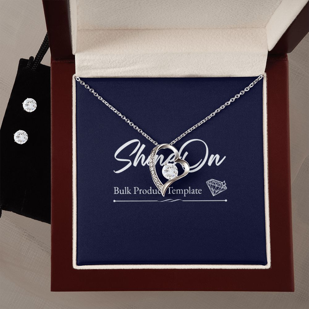 Forever Love Necklace and Cubic Zirconia Earring Set