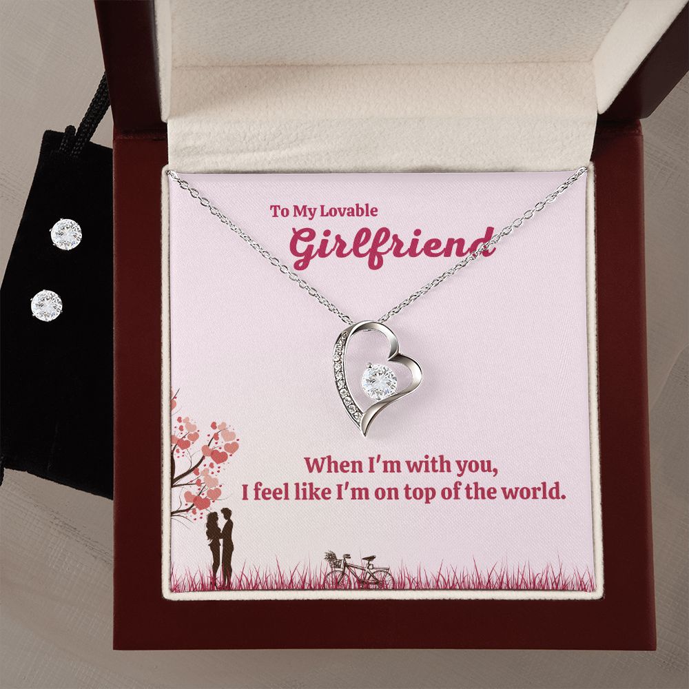 70 Forever Love Necklace and Cubic Zirconia Earring Set