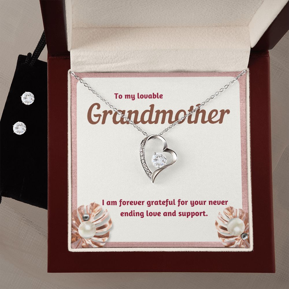 80 Forever Love Necklace and Cubic Zirconia Earring Set