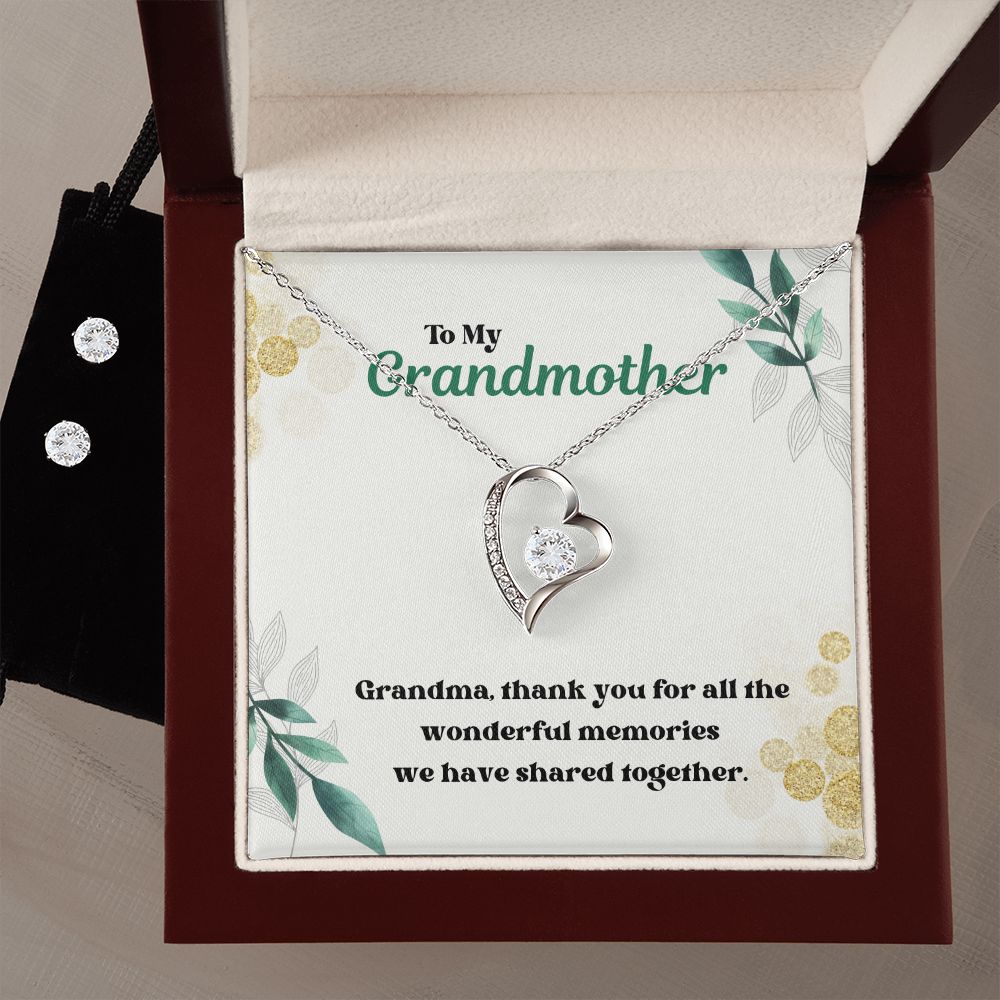 79 Forever Love Necklace and Cubic Zirconia Earring Set