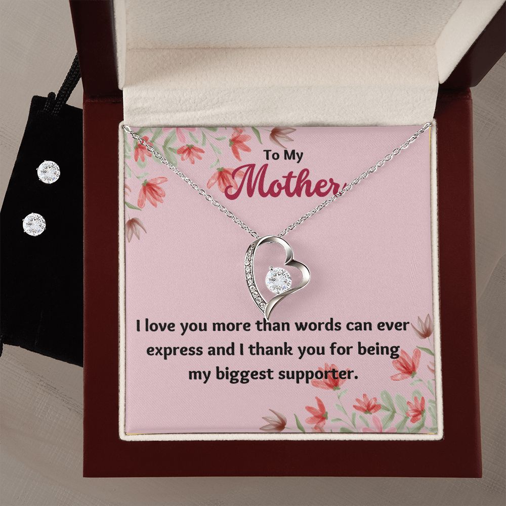 82 Forever Love Necklace and Cubic Zirconia Earring Set
