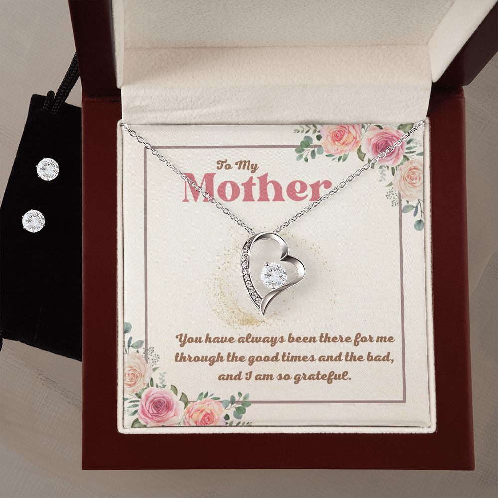 56 Forever Love Necklace and Cubic Zirconia Earring Set