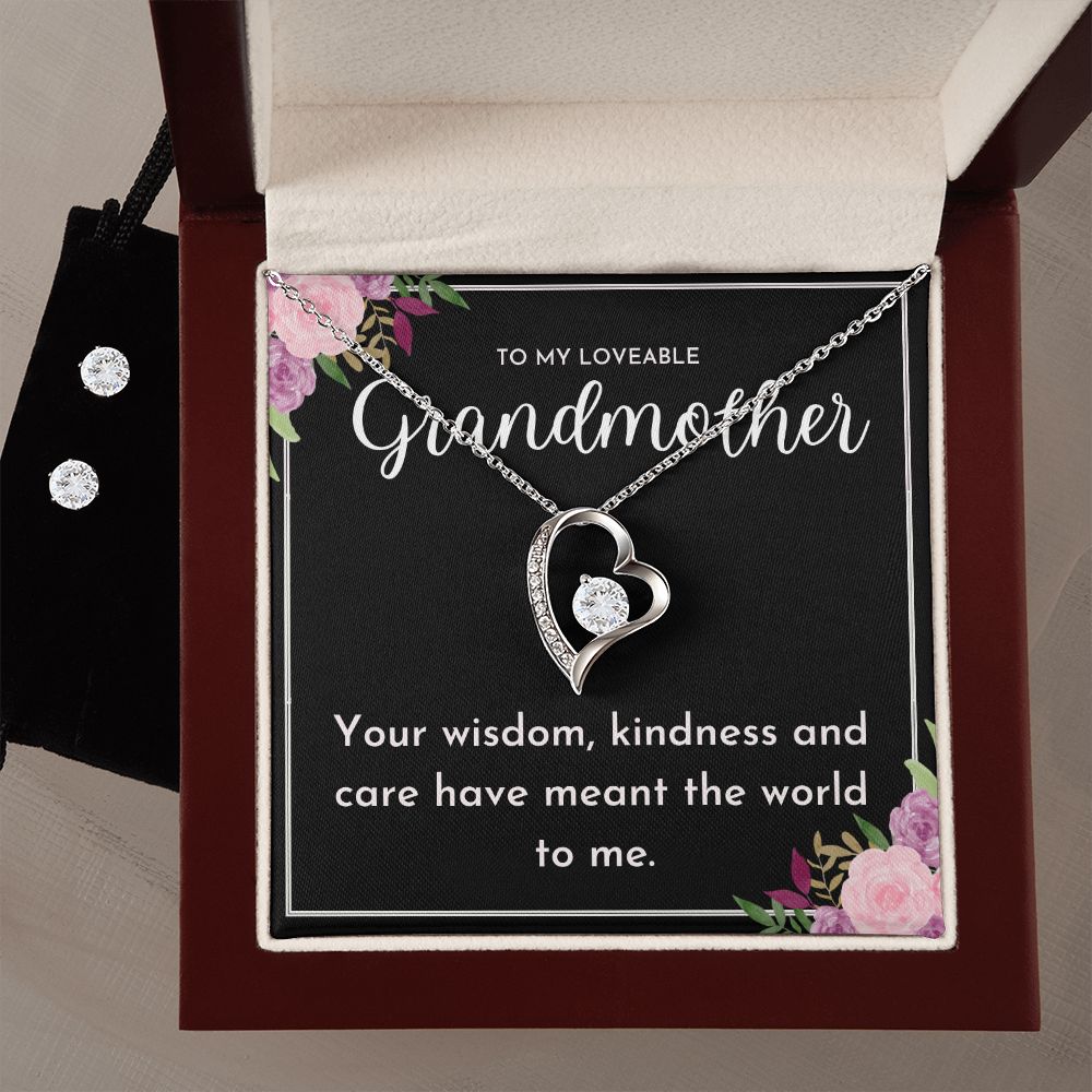 33 Forever Love Necklace and Cubic Zirconia Earring Set