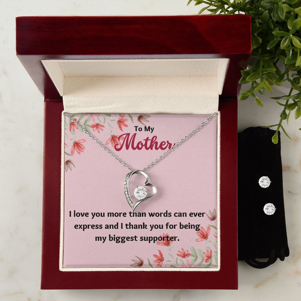 82 Forever Love Necklace and Cubic Zirconia Earring Set