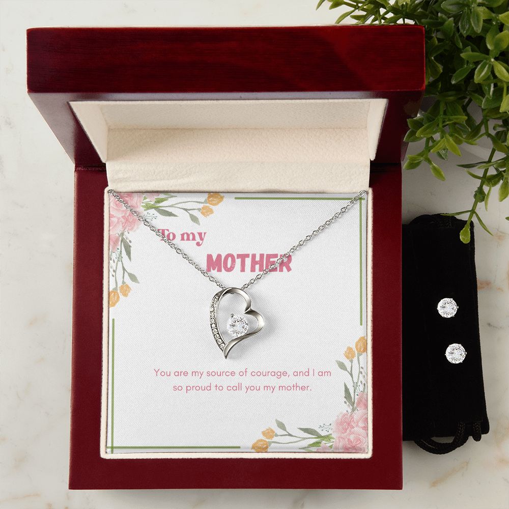 89 Forever Love Necklace and Cubic Zirconia Earring Set