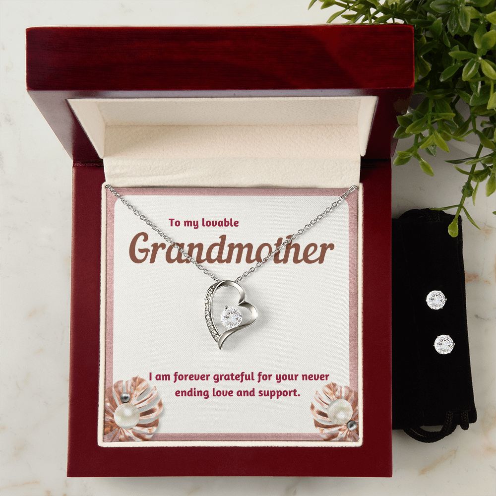 80 Forever Love Necklace and Cubic Zirconia Earring Set