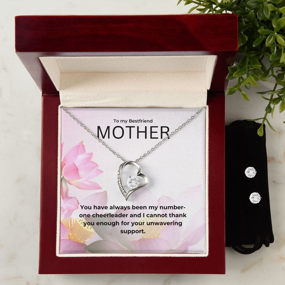 95 Forever Love Necklace and Cubic Zirconia Earring Set