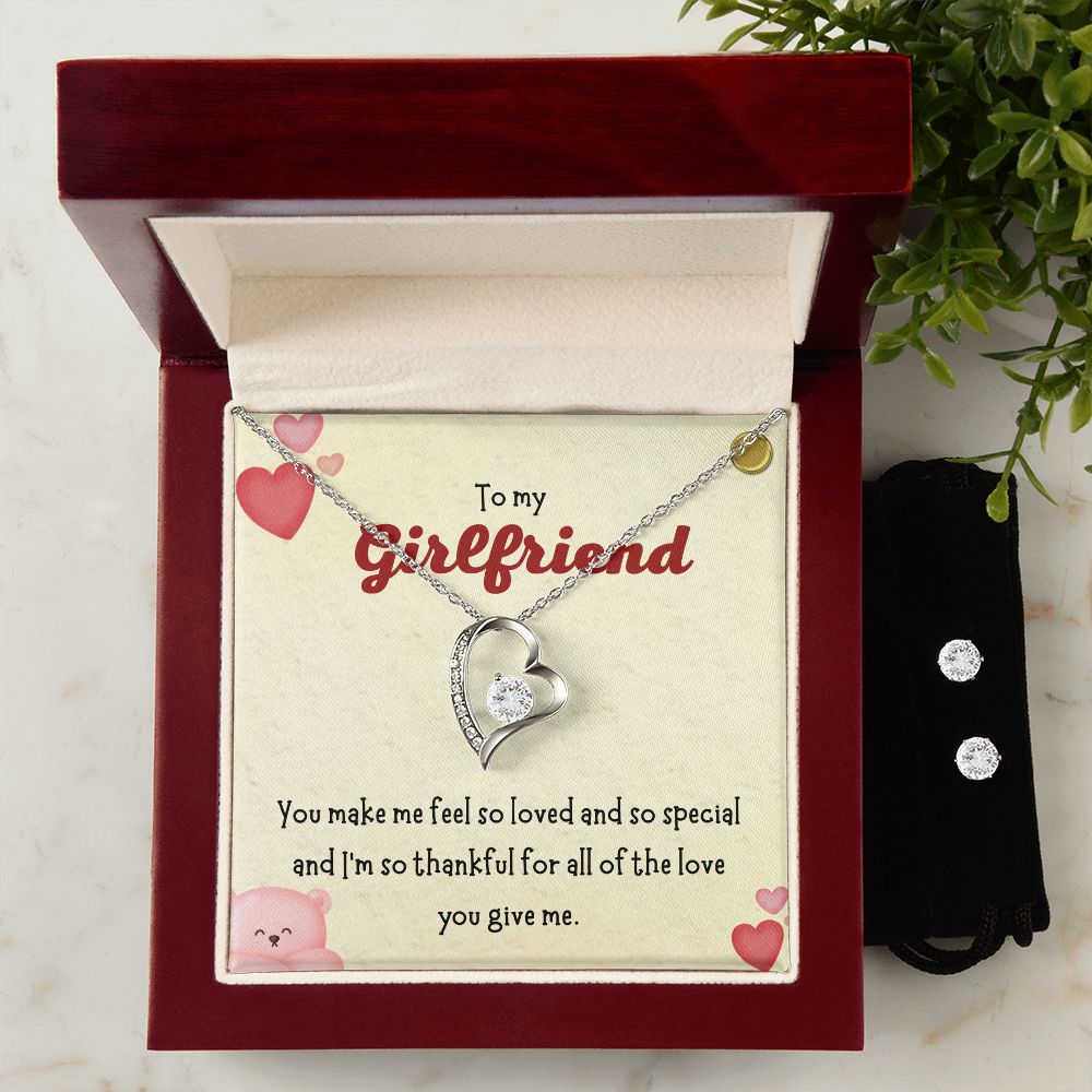 74 Forever Love Necklace and Cubic Zirconia Earring Set