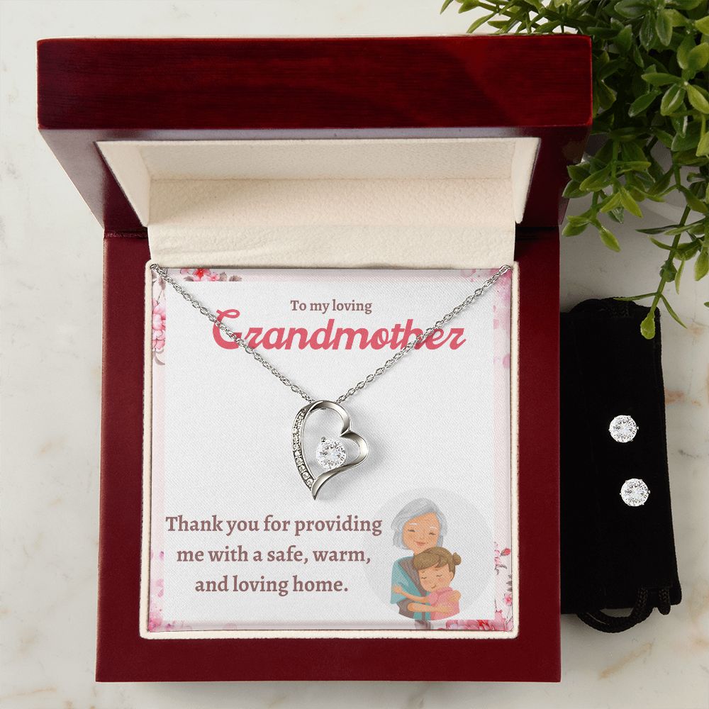 52 Forever Love Necklace and Cubic Zirconia Earring Set