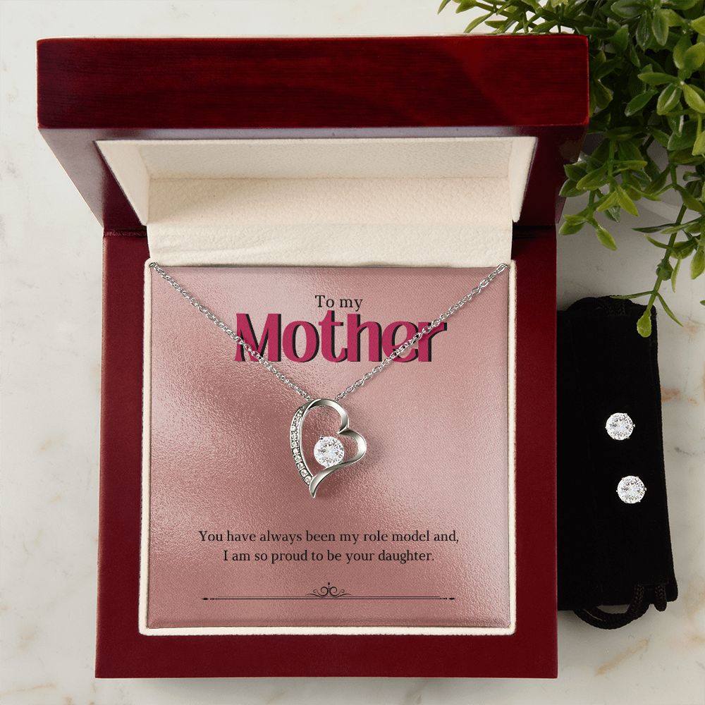 81 Forever Love Necklace and Cubic Zirconia Earring Set