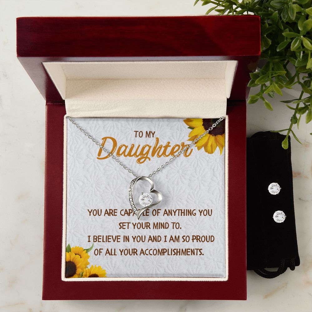 72 Forever Love Necklace and Cubic Zirconia Earring Set