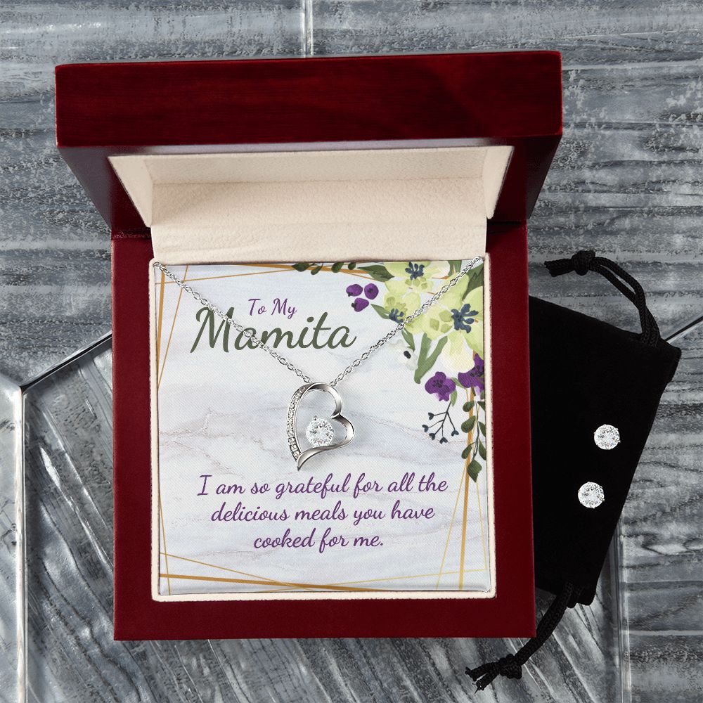 65 Forever Love Necklace and Cubic Zirconia Earring Set