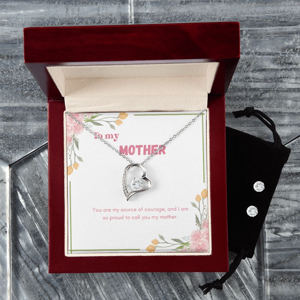 89 Forever Love Necklace and Cubic Zirconia Earring Set