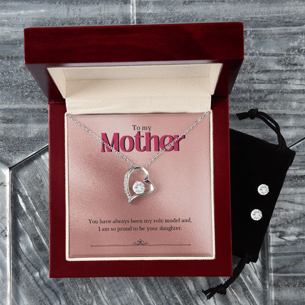 81 Forever Love Necklace and Cubic Zirconia Earring Set