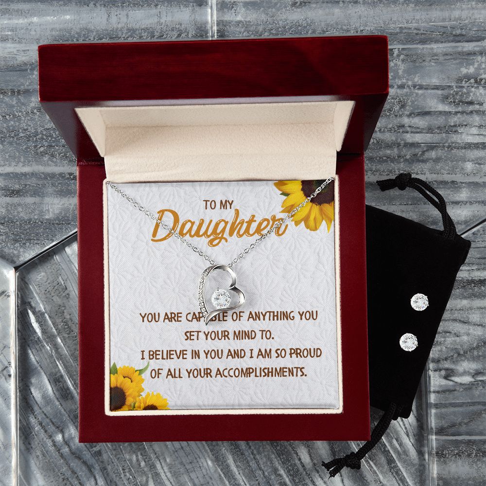 72 Forever Love Necklace and Cubic Zirconia Earring Set