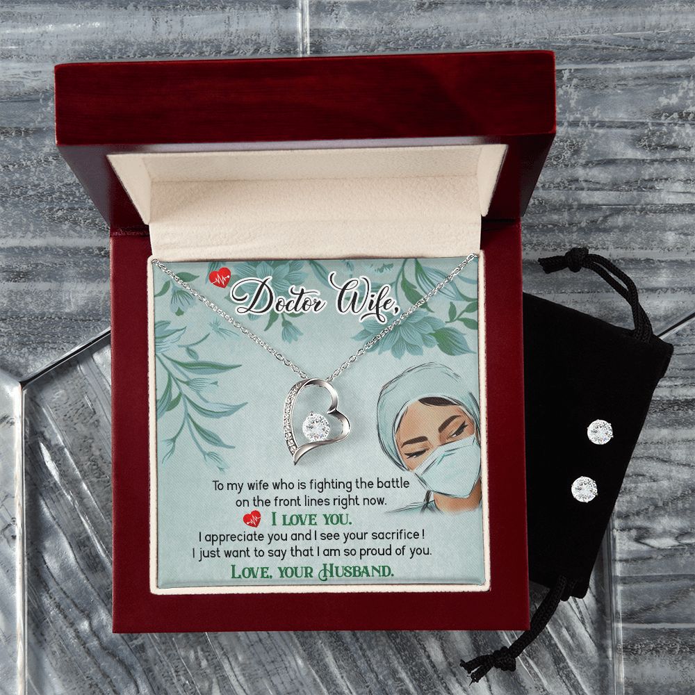 Doctor wife  Forever Love Necklace and Cubic Zirconia Earring Set