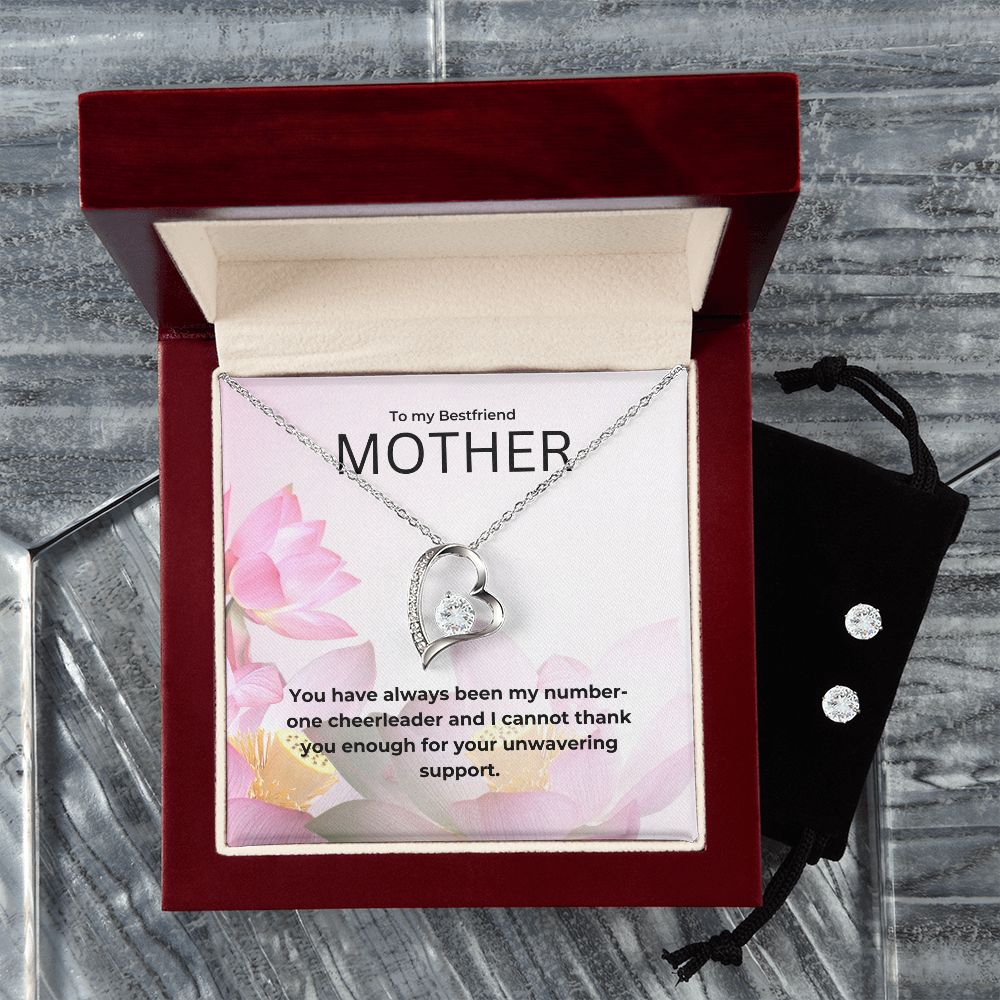 95 Forever Love Necklace and Cubic Zirconia Earring Set