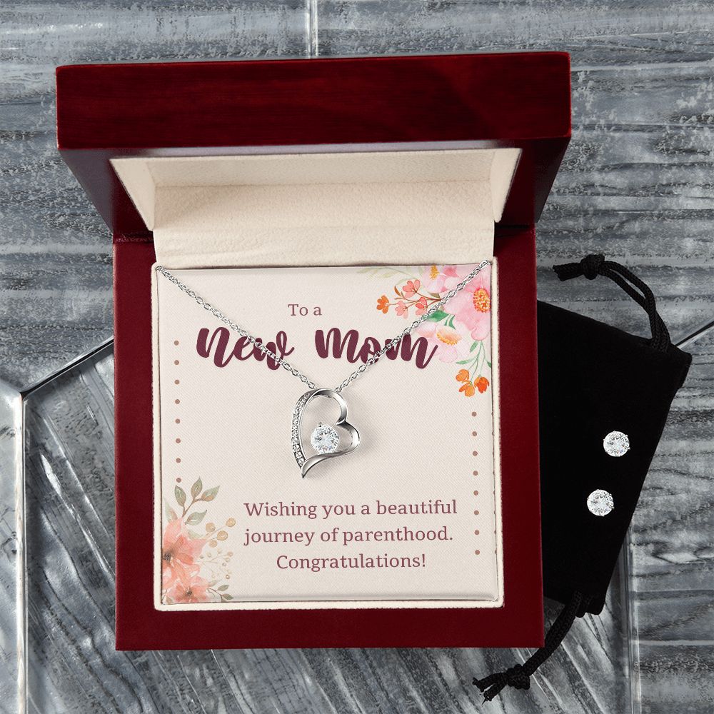 68 Forever Love Necklace and Cubic Zirconia Earring Set