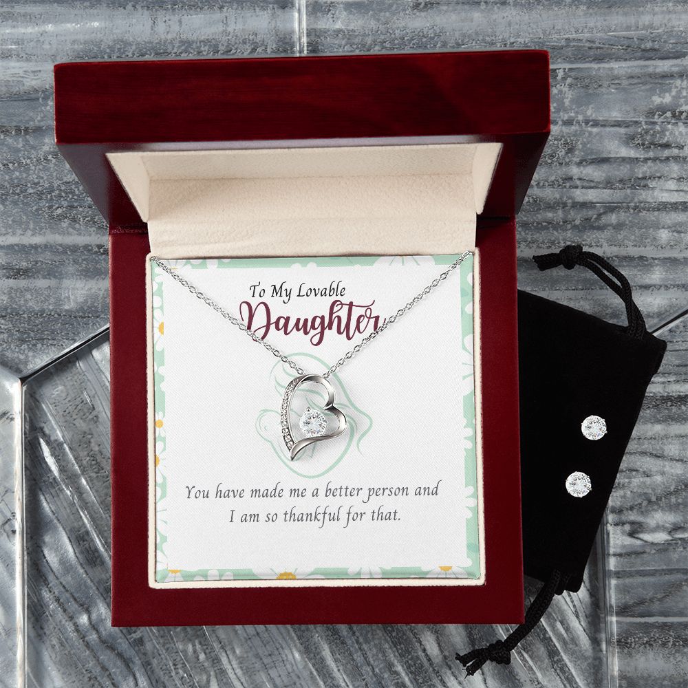 53 Forever Love Necklace and Cubic Zirconia Earring Set