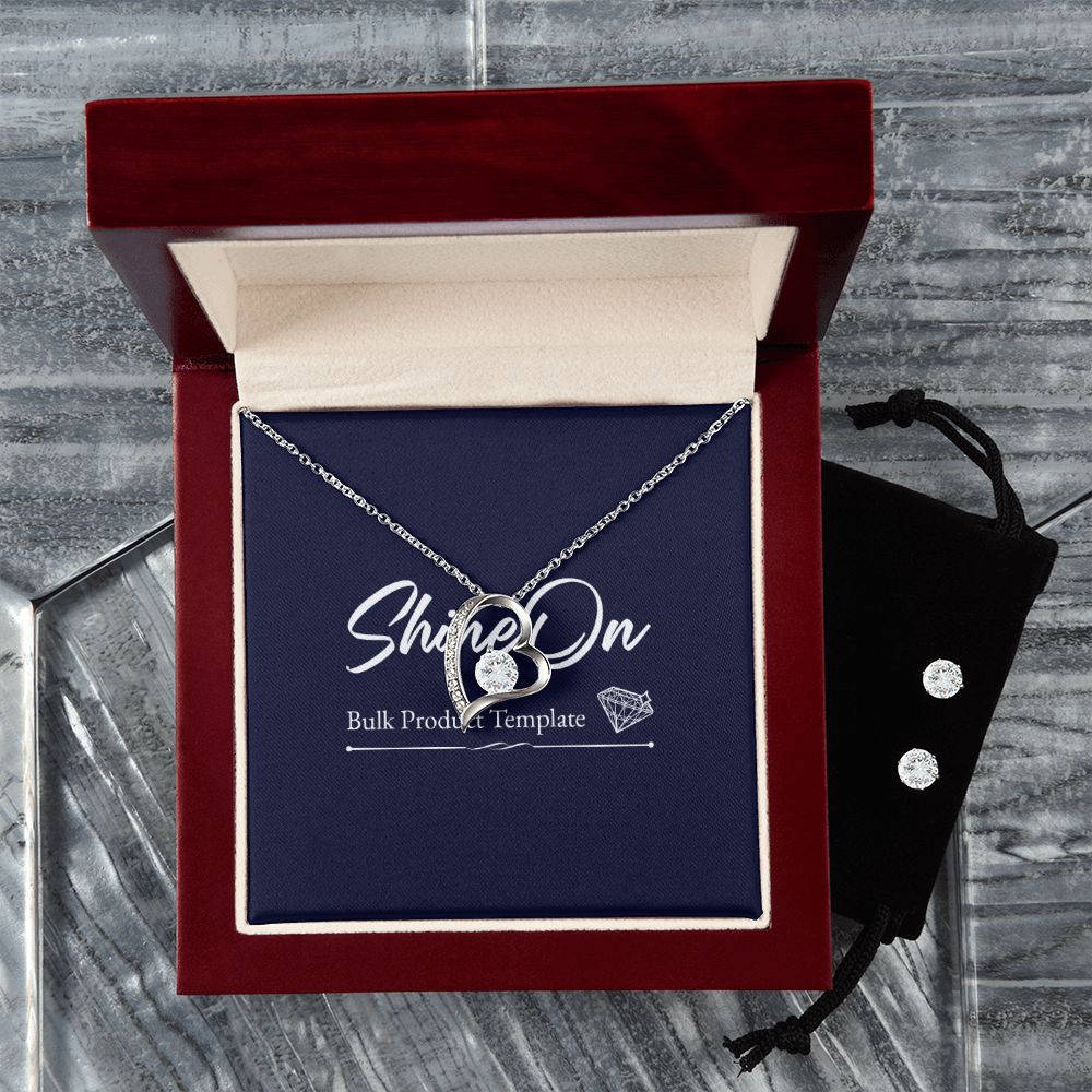 Forever Love Necklace and Cubic Zirconia Earring Set