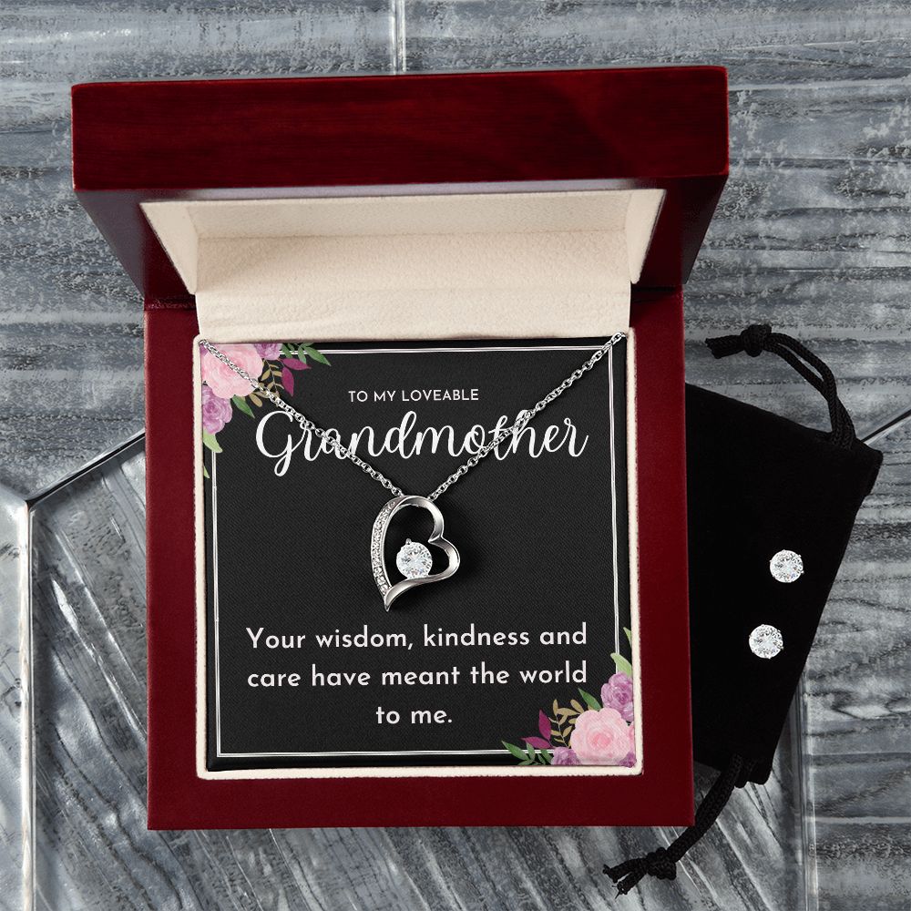 33 Forever Love Necklace and Cubic Zirconia Earring Set