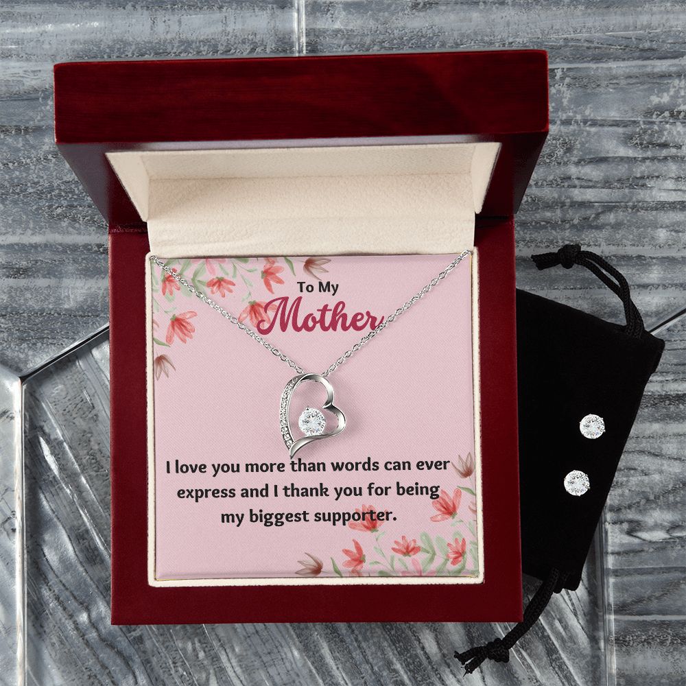 82 Forever Love Necklace and Cubic Zirconia Earring Set