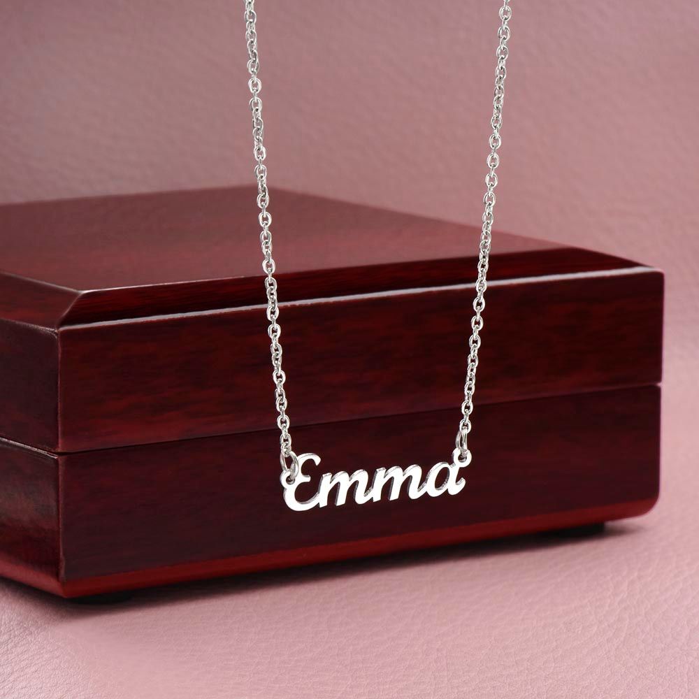 Happy Birthday Personalized Name Necklace, gift for her