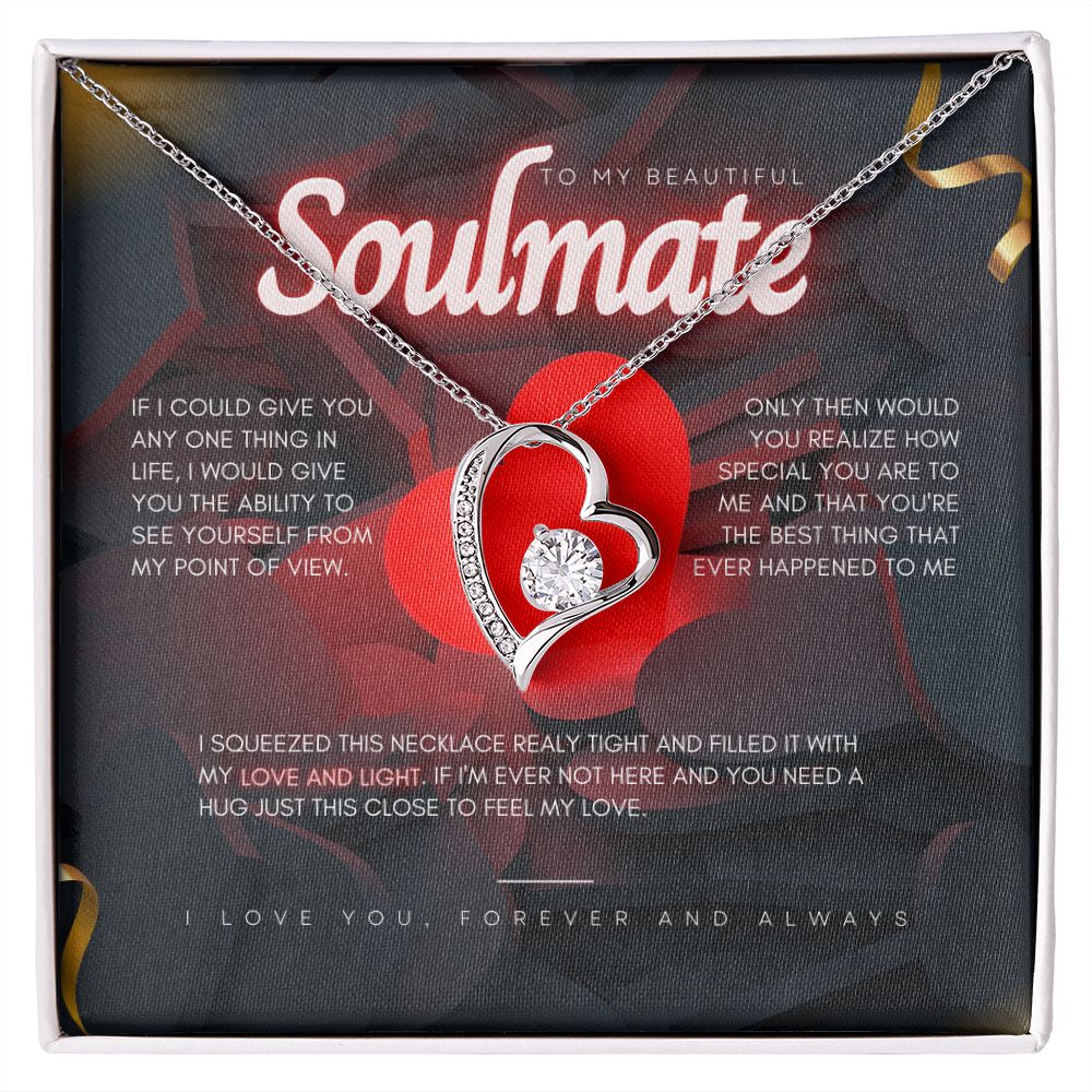 To My Beautiful Soulmate dazzling Forever Love Necklace, valentine's day gift for her