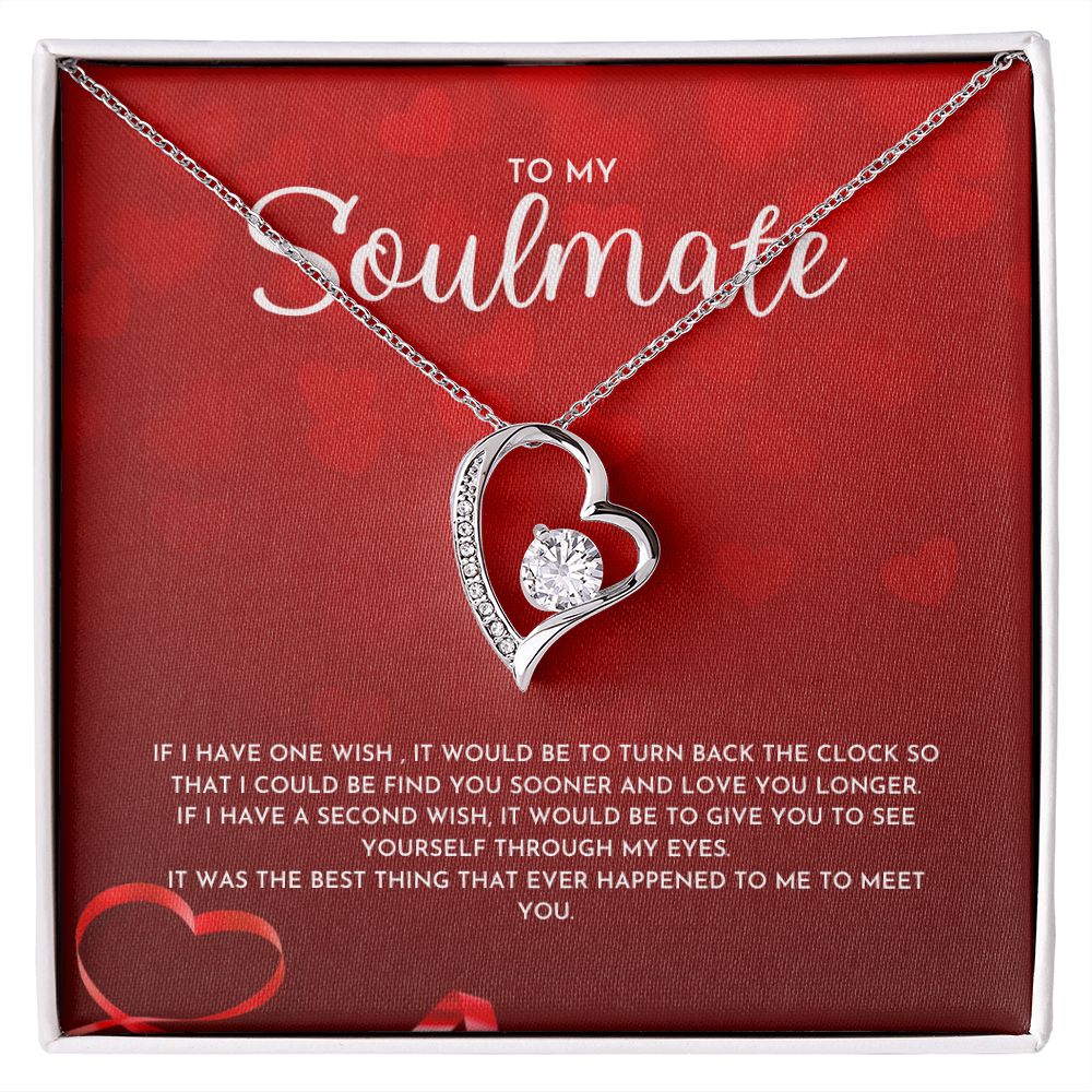 To My Soulmate Dazzling Forever Love Necklace, Perfect Valentine's Day Gift for Her