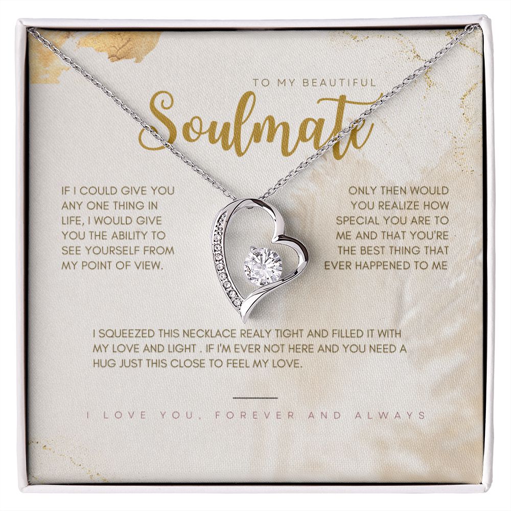 To My Beautiful Soulmate Forever Love Necklace, Valentine's Day Gift for Her