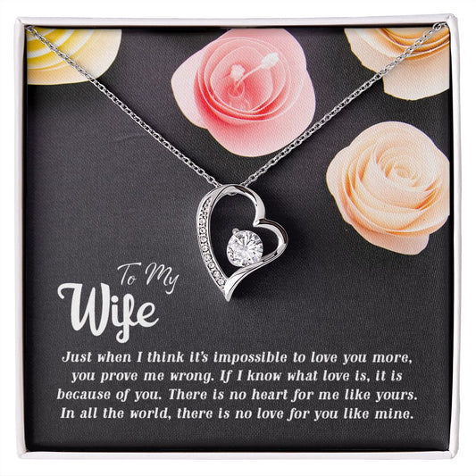 To My Wife There is no heart for me like yours Forever Love Necklace