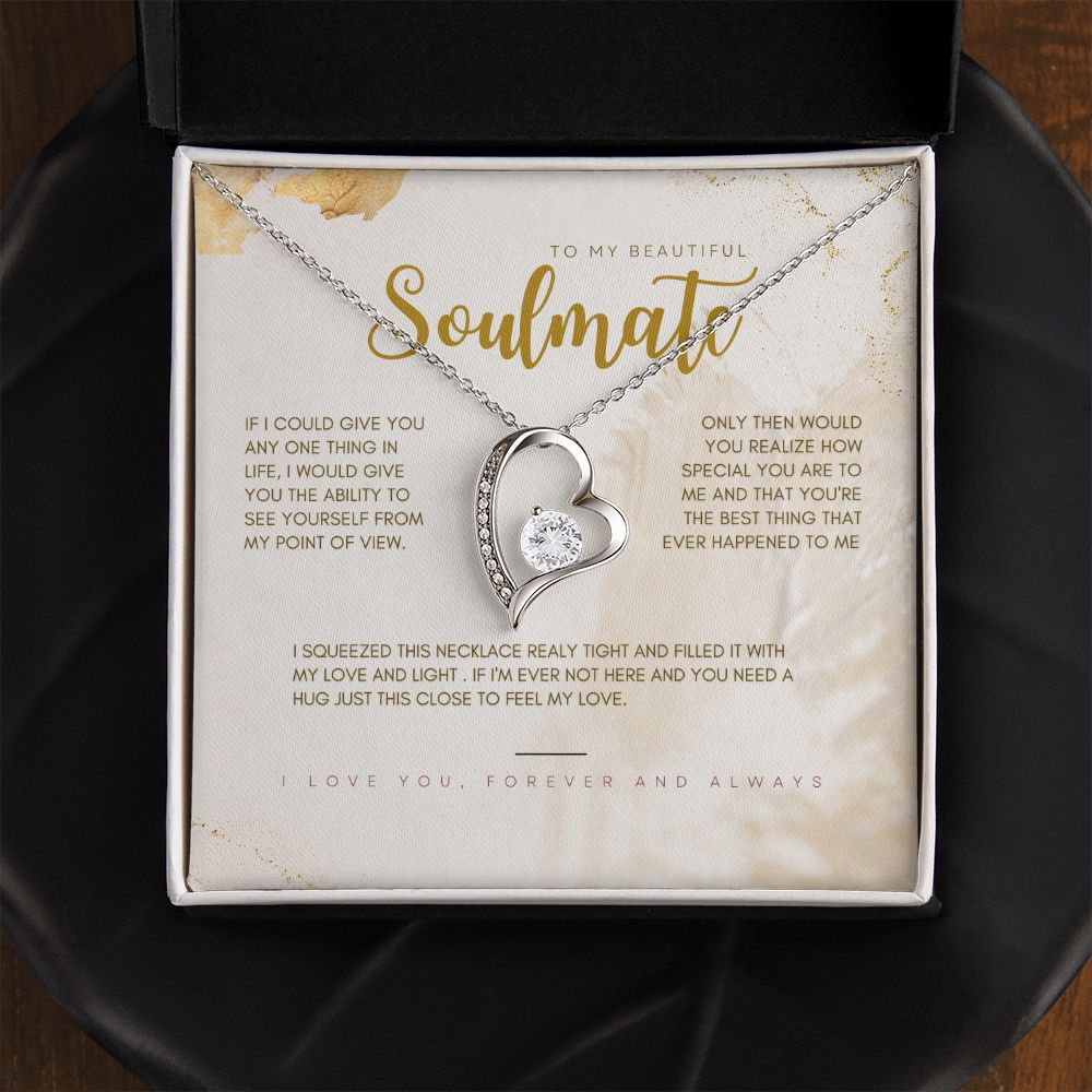 To My Beautiful Soulmate Forever Love Necklace, Valentine's Day Gift for Her