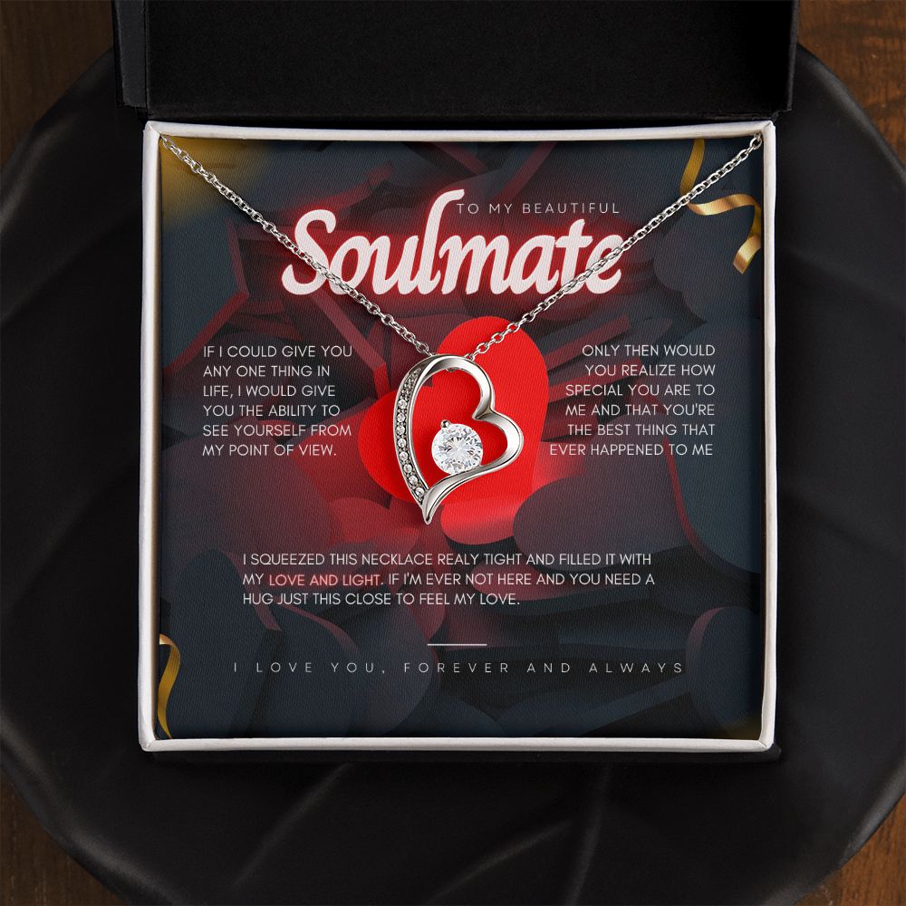 To My Beautiful Soulmate dazzling Forever Love Necklace, valentine's day gift for her