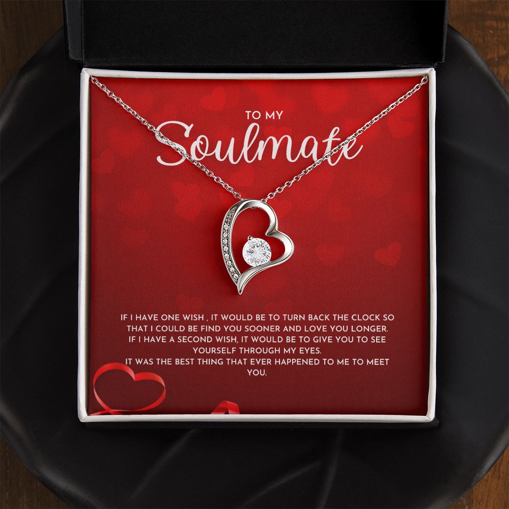To My Soulmate Dazzling Forever Love Necklace, Perfect Valentine's Day Gift for Her