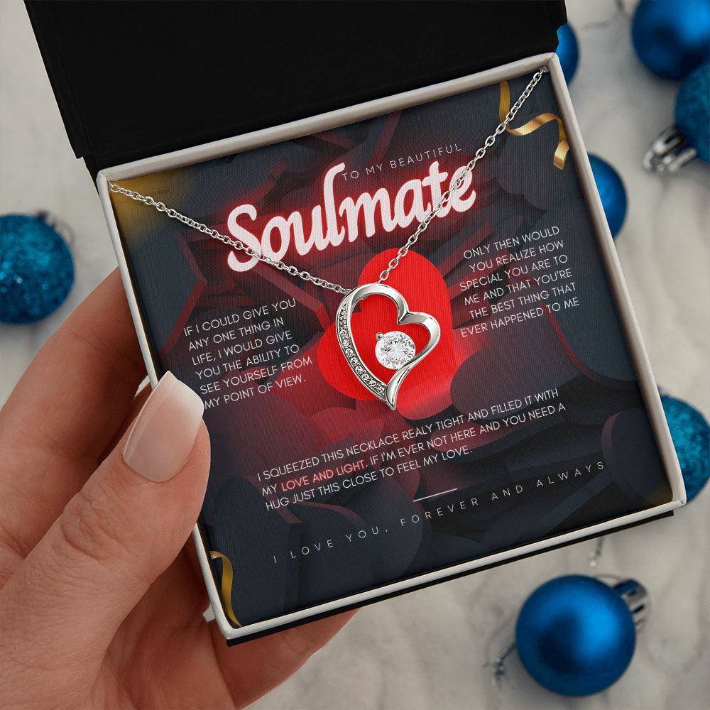 To My Beautiful Soulmate dazzling Forever Love Necklace, valentine's day gift for her