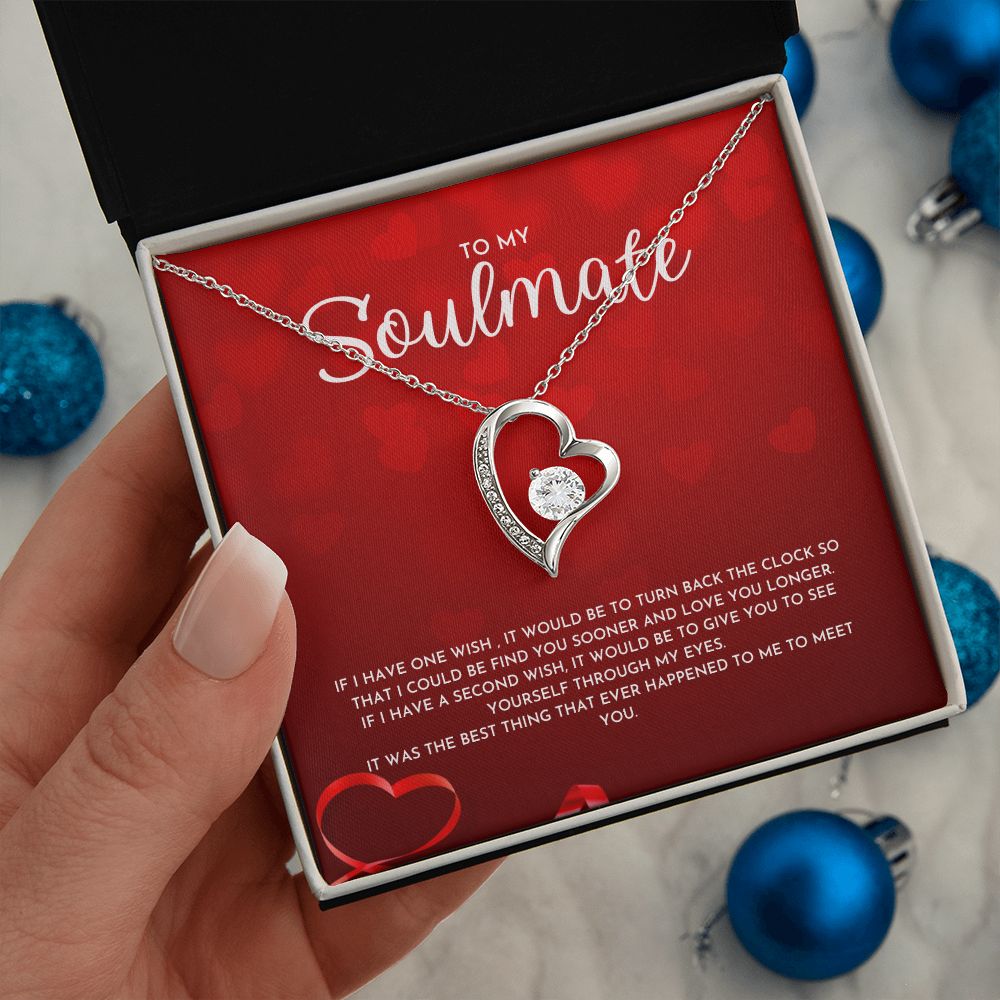 To My Soulmate Dazzling Forever Love Necklace, Perfect Valentine's Day Gift for Her
