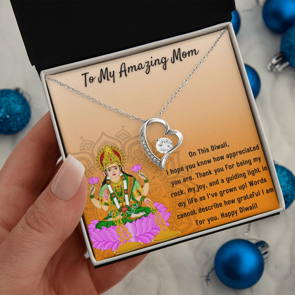 To My Amazing Mom I Forever Love You Blessed by Goddess Lakshmi Necklace Set