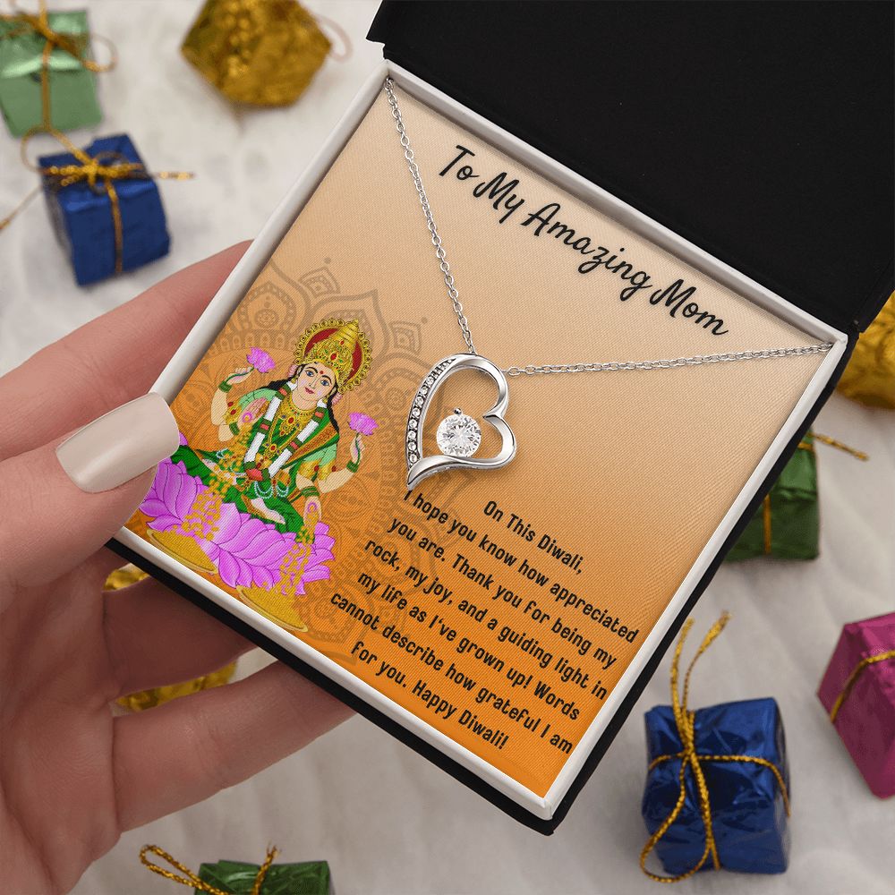 To My Amazing Mom I Forever Love You Blessed by Goddess Lakshmi Necklace Set